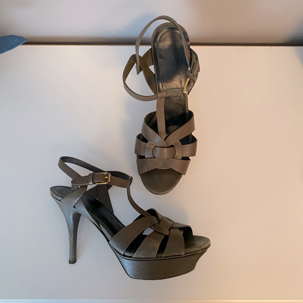 YSL - Saint Laurent - Tribute 75MM Leather Platform Sandals